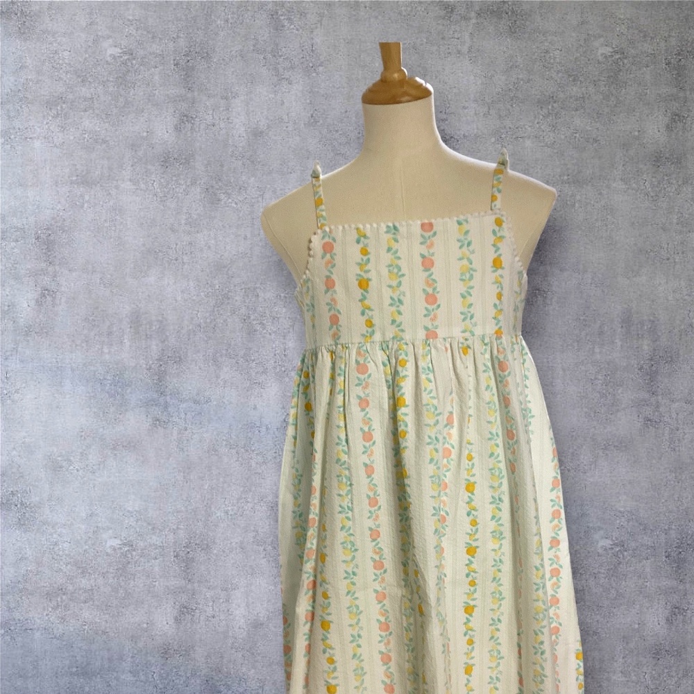 Citrus Stripe Seersucker girls Dress size 12
